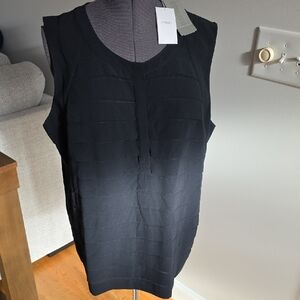 NWT Chico's Elegant Black Layered Sleeveless Blouse